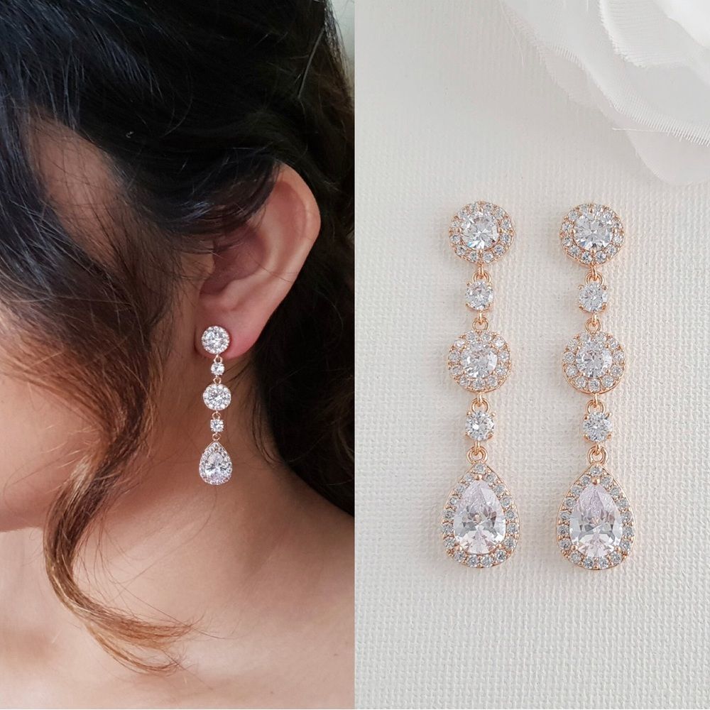 14k Gold Plated Earrings  Choose 1 Rose Gold Gold White Gold